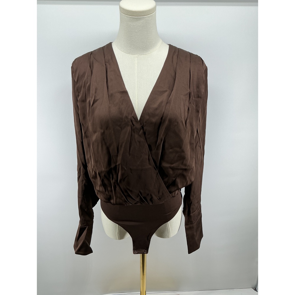Washable Stretch Silk Surplice Bodysuit